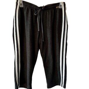 N.Y.L. New York Laundry Black Capri Sweatpants with White Stripes Petite Medium